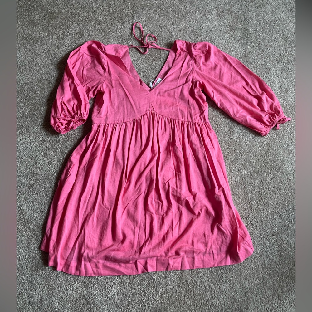 Fun Long Sleeve Pink Dress